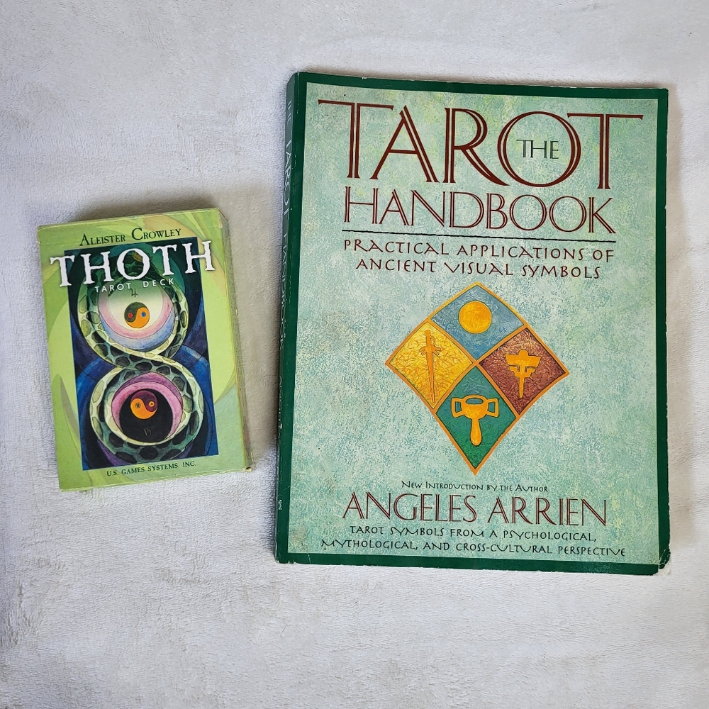 Thoth Tarot deck and Angeles Arrien's The Tarot Handbook